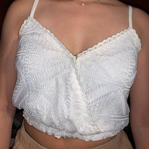 white crop top